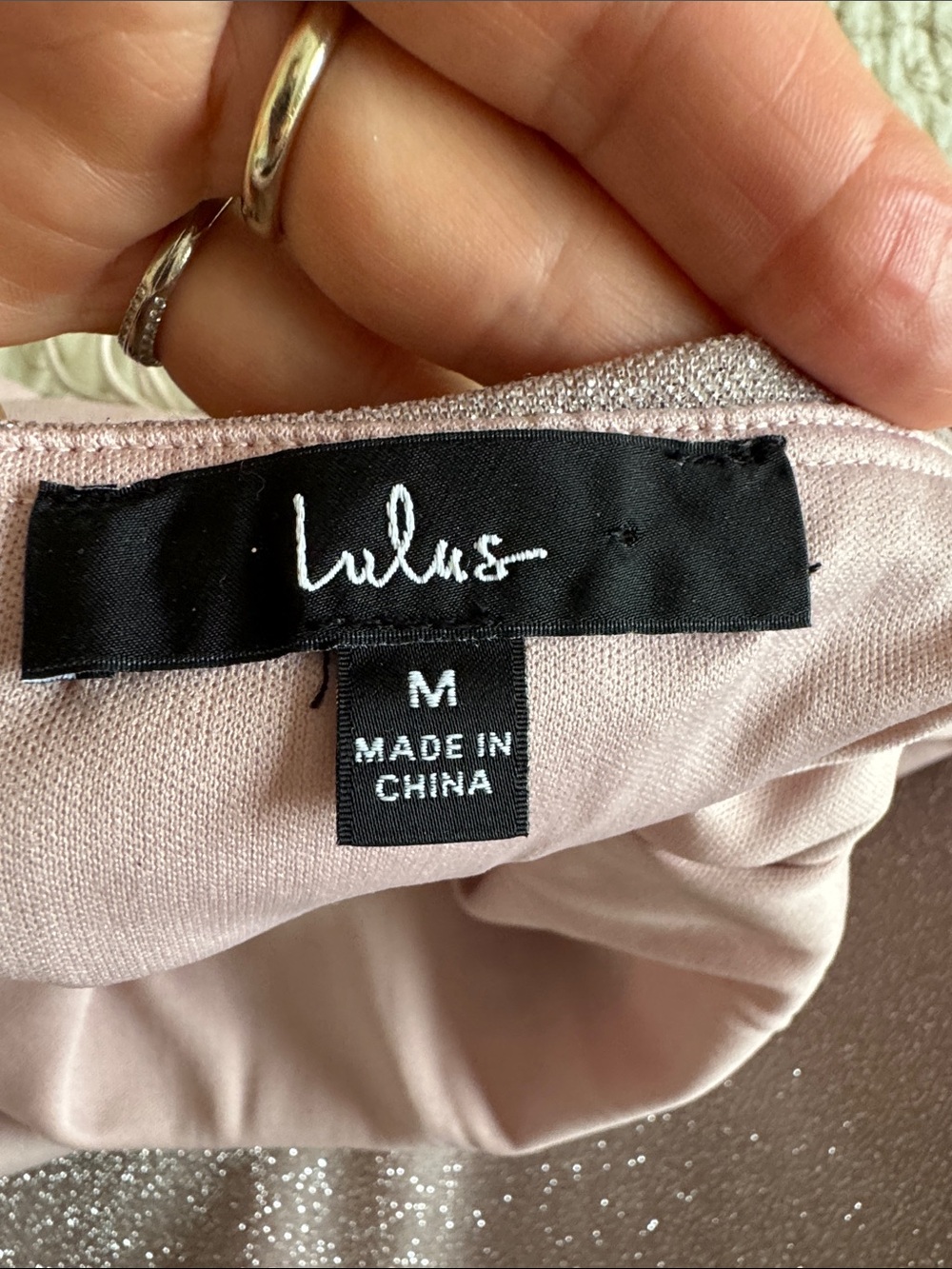 Lulu's Dusty Rose Shimmery Dress, M ๐ฆ - Picture 4 of 5
